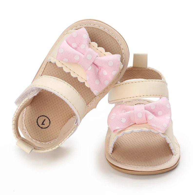 Infant Pre-walker Sandals,Girls Sweet Style Heart Bow Butterfly Decor Sandals,Soft Comfy Multi Color Summer Footwear 0-18 Months