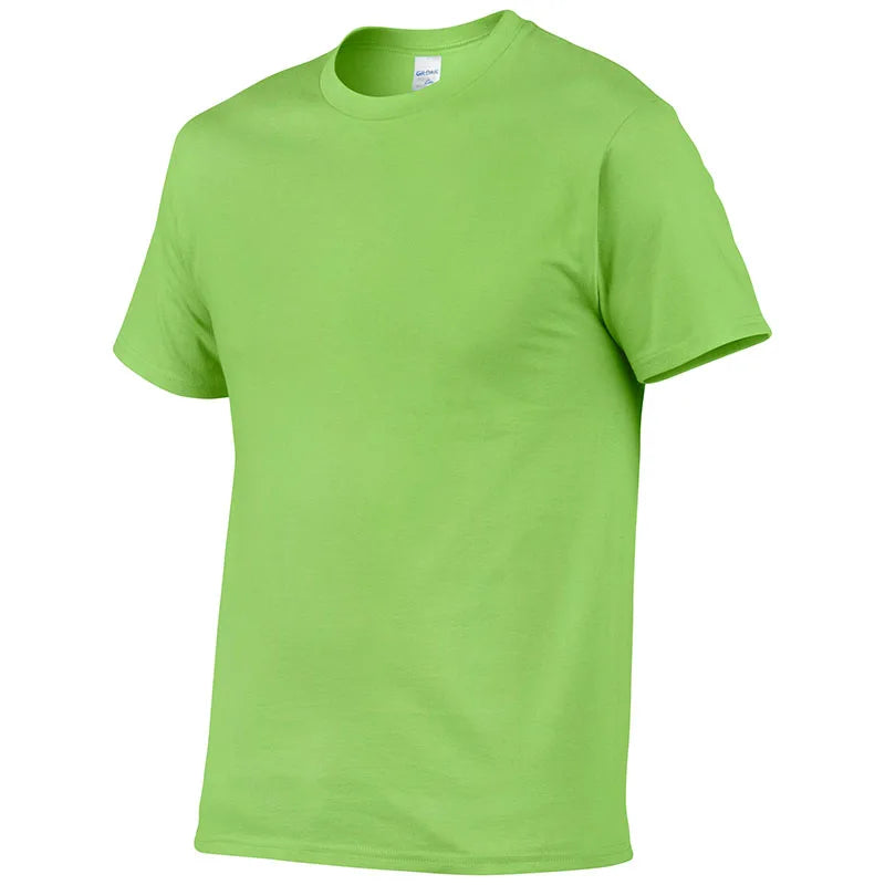 Summer Style High Quality 100% Cotton Solid Color T Shirt Men Pure Color Tees Brand Short Sleeve T-Shirt Male Clothing