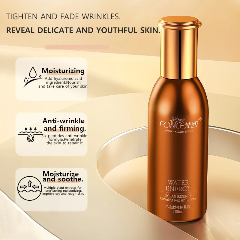 5Pcs Fonce Hexapeptide Firming Anti-Aging Beauty Set Contains Facial Cleanser Serum Toner Anti-Wrinkle Cream Women'S Face Care Kit
