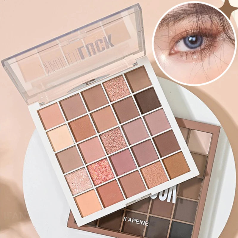 25Color Professional Eyeshadow Palette Eye Glitter Long Lasting Eye Shadow Pallet  Korean Makeup Palette Eye Shadow for Beginner