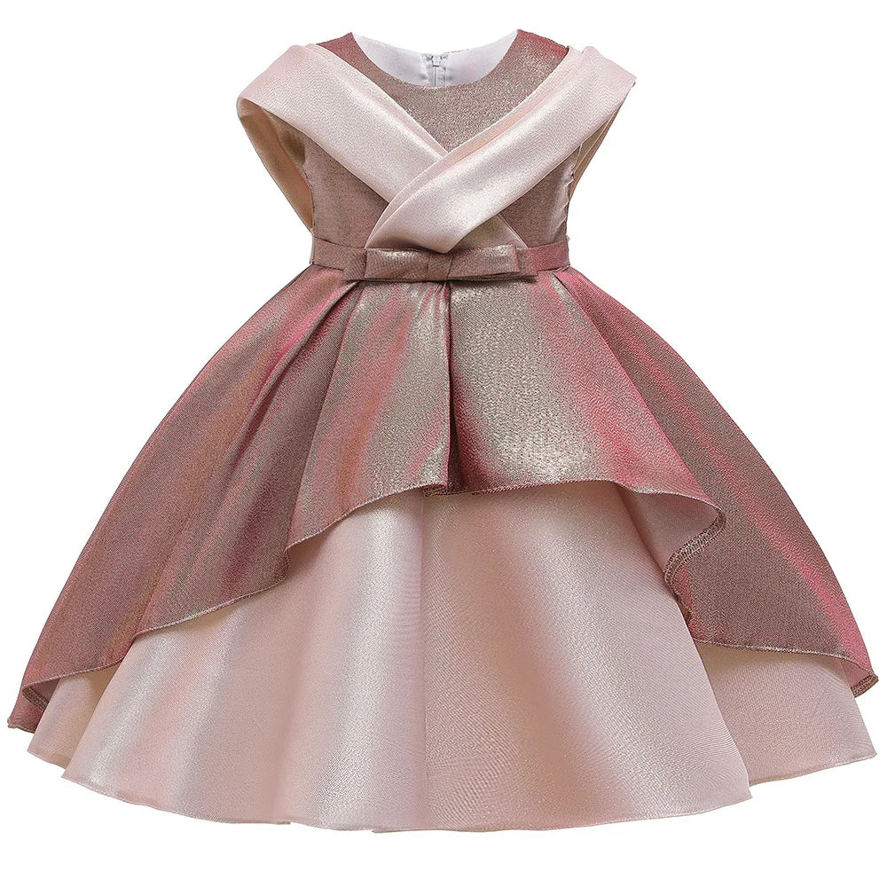 HETISO New Baby Girls Princess Dress Kids Birthday Wedding Suits Formal Costume Flower Kids Teenage Clothing 3-10 Years