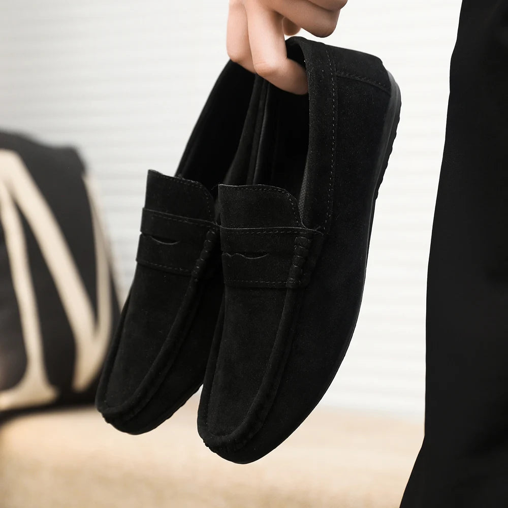 Men's Comfort Loafers | Casual Driving Shoes in Black, Grey & Khaki