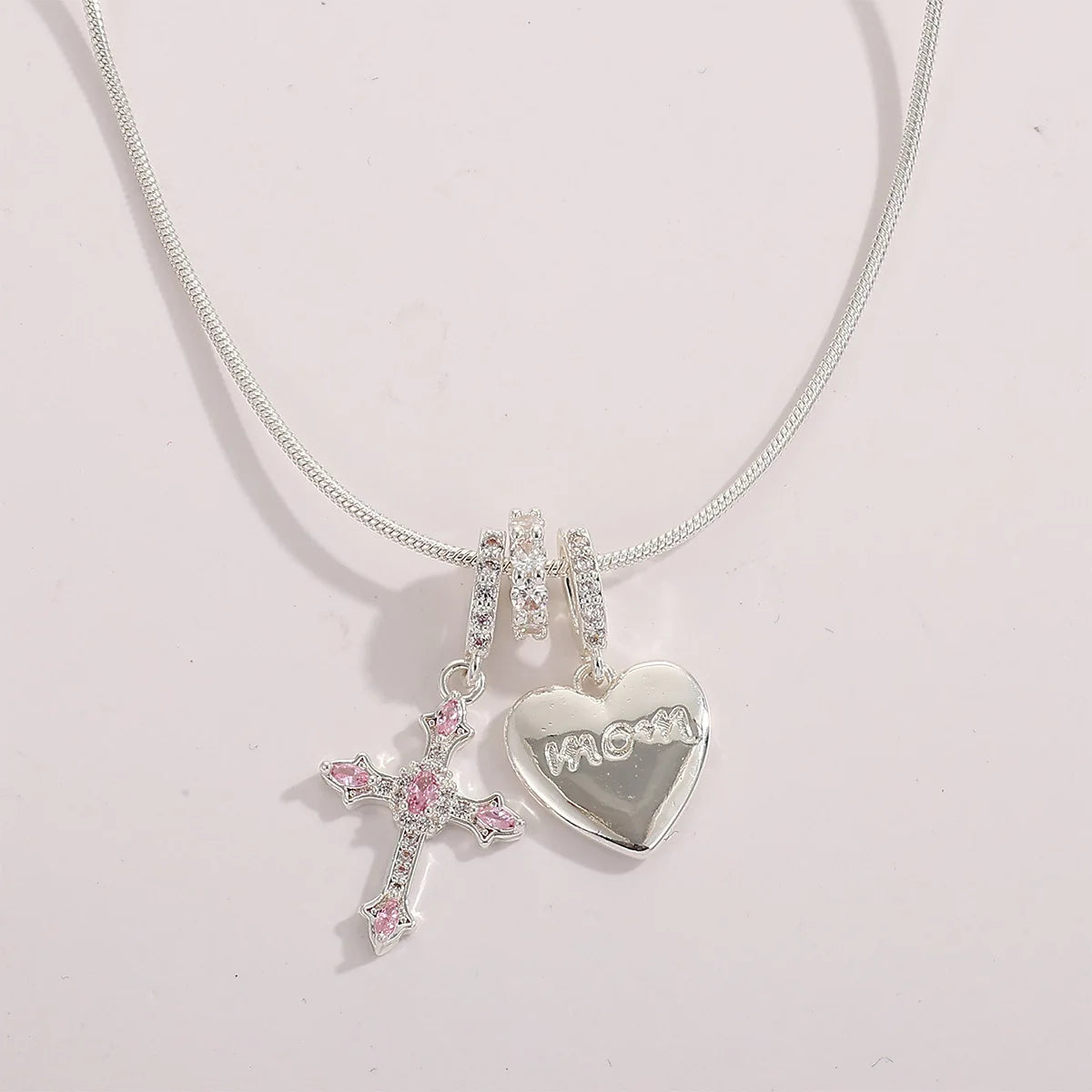New 925 Sterling Silver Cross Necklace Style Geometric Style Woman Pendant Choker Birthday Exquisite Jewelry