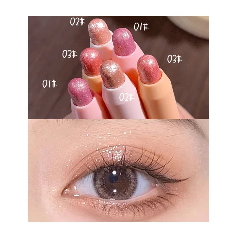 Pearlescent Eye Shadow Pen Glitter Eyeline Waterproof No smudging Highlight Eyeshadow Penlic Silkworm Liner Pen Shimmer Cosmetic