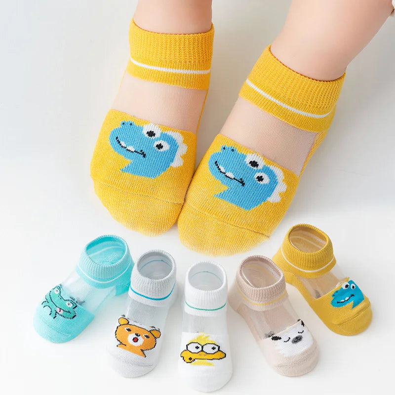 Kids Ultrathin Mesh Boat Socks – 5 Pairs, Ages 0-5Y