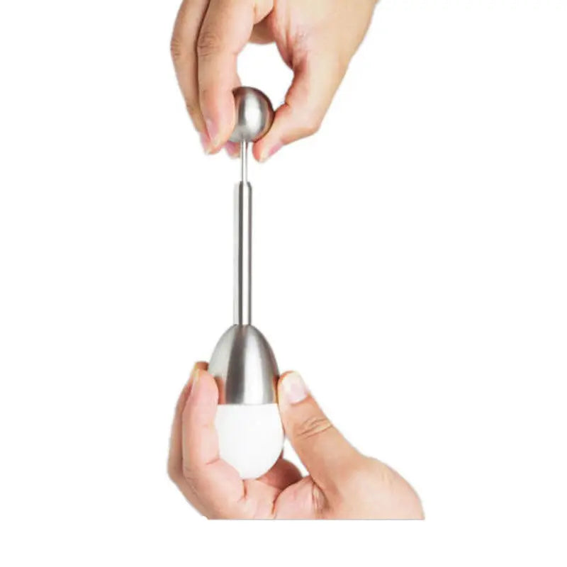Cortador de cáscaras de huevo cocido de acero inoxidable, abridor de huevos duros, herramienta de cocina, accesorios, utensilio