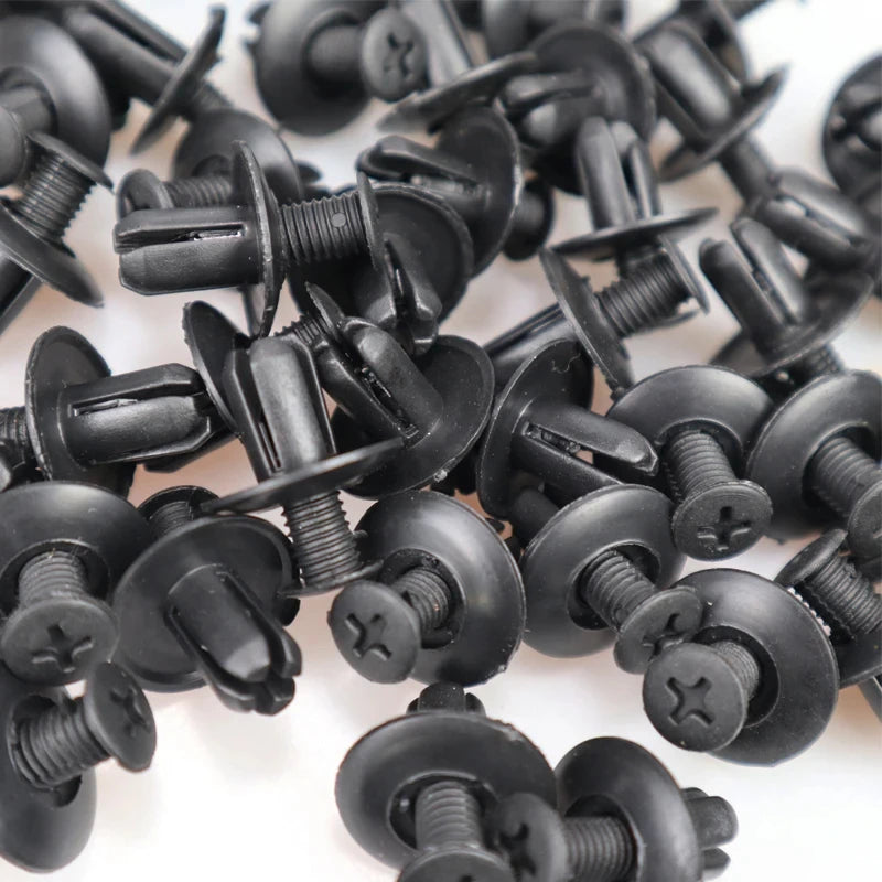 20-100pcs Plastic Rivets Fasteners Screw 8mm Car Bumper Fender Trim Panel Retainer Fasteners Clips Car Accessories