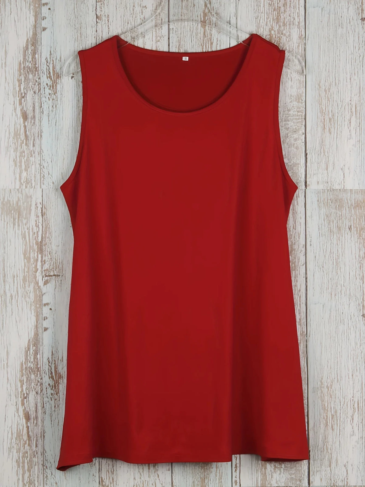 Plus Size Simple Solid Tank Top Casual Crew Neck Sleeveless Tank Top For Summer Women's Plus Size Clothing