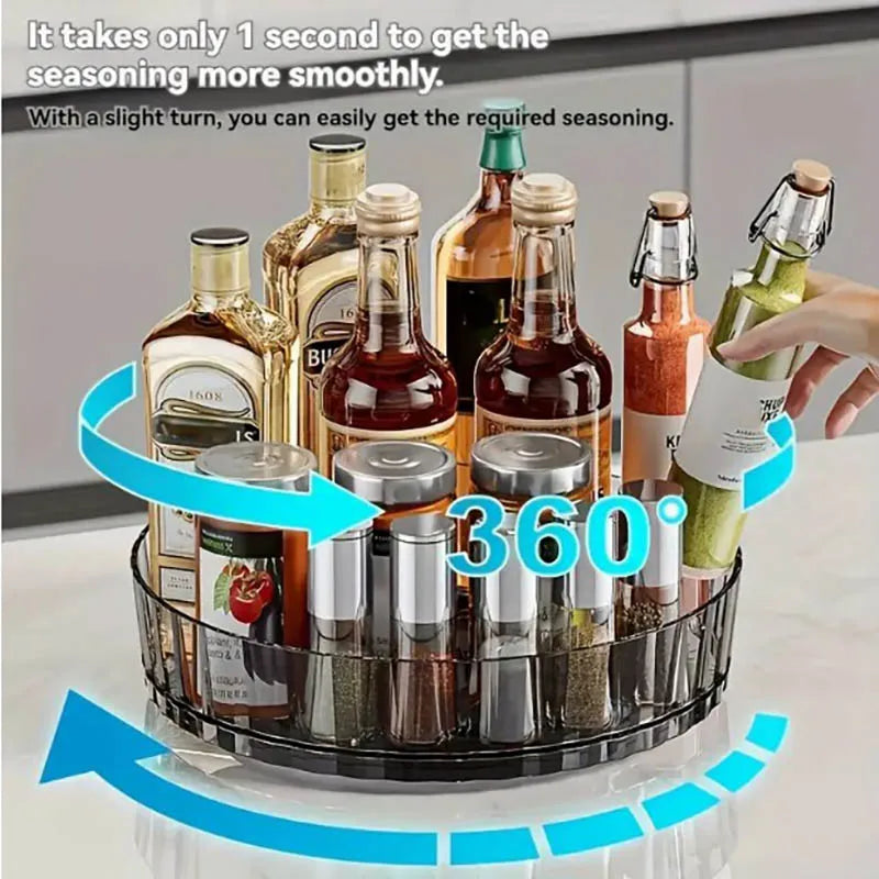 360° Rotating Spice Rack Organizer - 21x4cm Countertop Storage Box