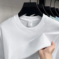 100%cotton men short sleeve T-shirt round neck summer casual high-quality new classic solid color comfort breathable fashion top