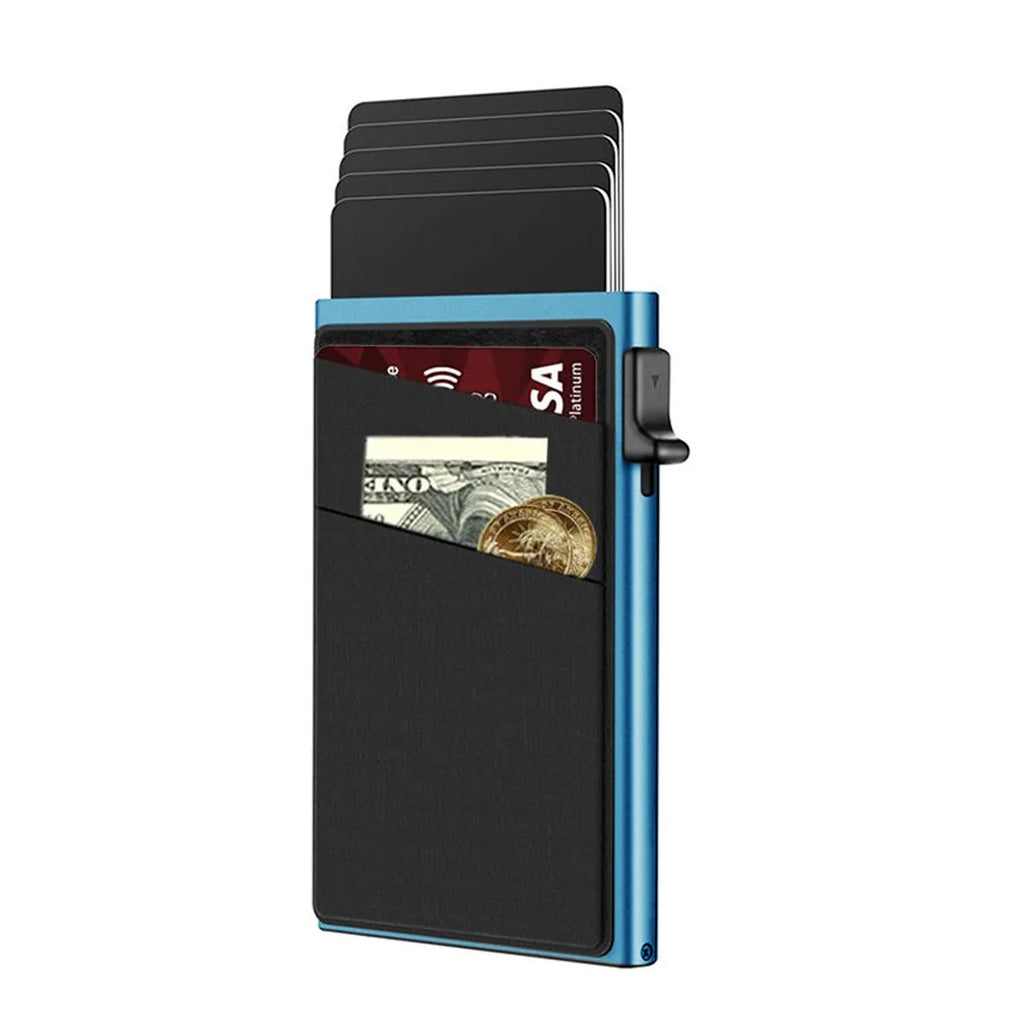 Anti-theft Cards Protectors Card Holder Minimalist Smart Wallet RFID Protection Aluminum Metal Box Cardholder Case Porte Carte