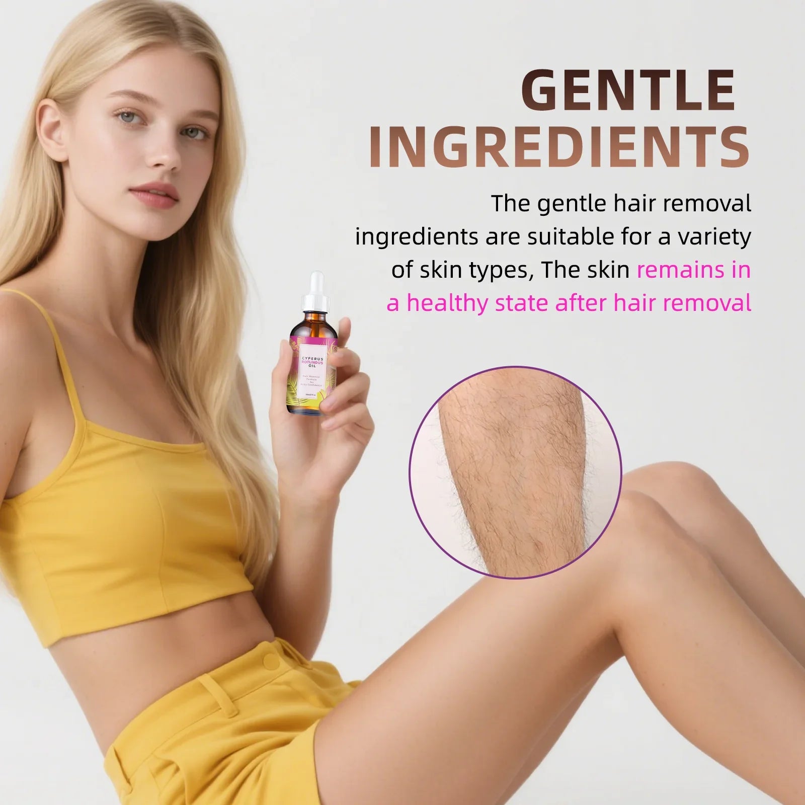 Natural Hair Reduction Body Oil 60ml – Plant-Based Jojoba + Almond, Smooths Skin, Tames Hair & Provides All-Day Nourishment