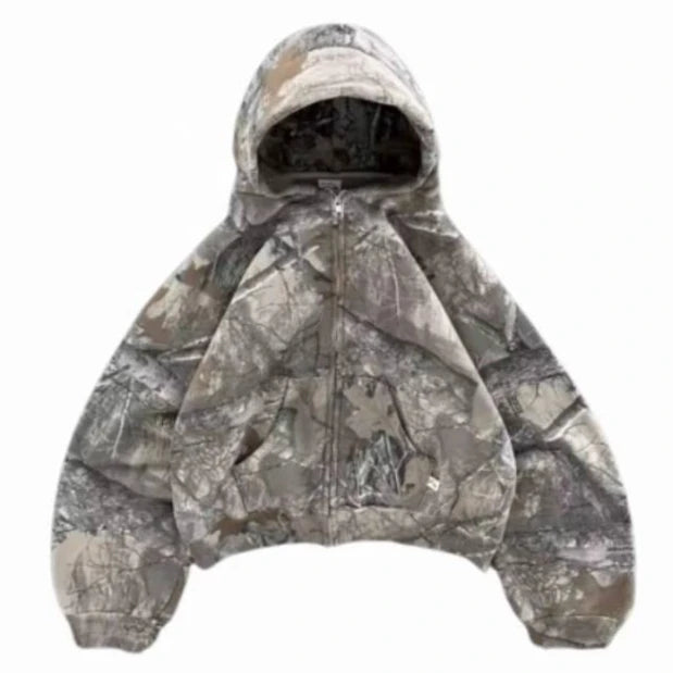 New High Street Y2K Retro Hoodie Men Printed Camouflage Pattern Pullover Hip Hop Oversized Camo Hoodies Sweatshirts Streetwear