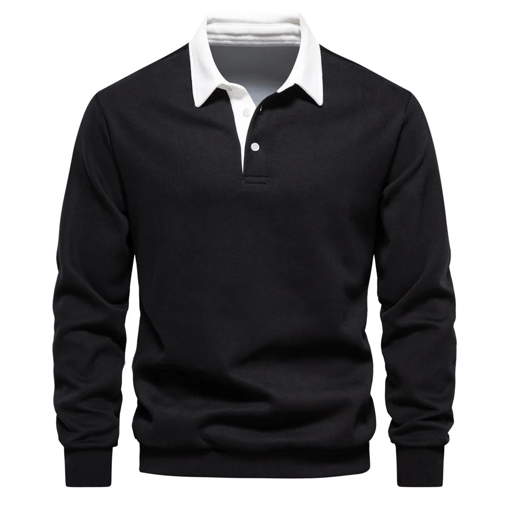 Men's Fleece Lined Hoodie Zip up Long Sleeve Stand Collar Versatile Winter Sweatshirt Business Casual Comfortable Polyester