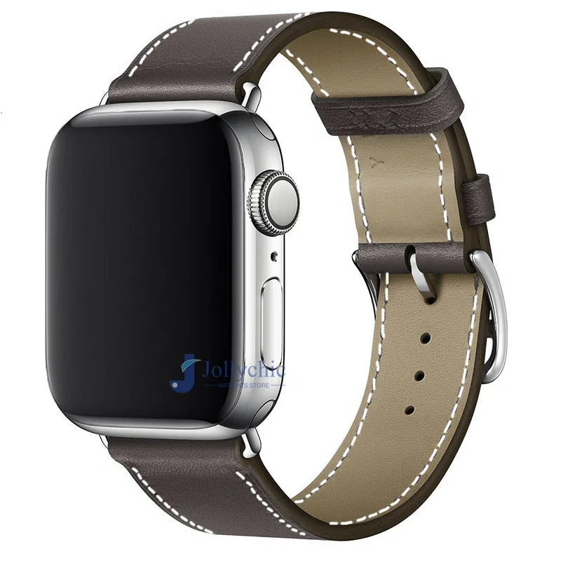 strap for apple watch band 40mm 42mm 44 mm leather Sports loop wrist correa bracelet iwatch seies 7 6 se 5 4 3 45mm 41mm 38mm