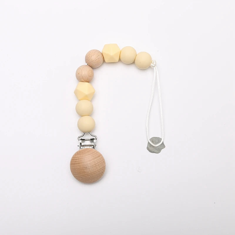 Pacifier Clip For Newborns Premium Safe Teething Clip With Silicone Flower Beads