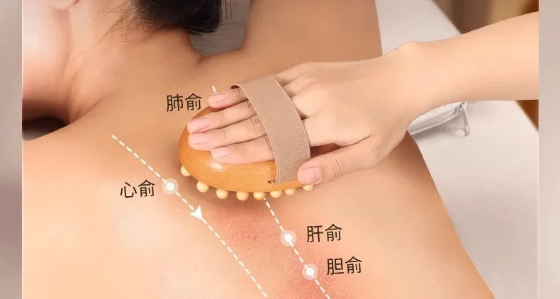 Home massage comb, beech wood meridian brush, universal for the whole body to clear meridians, abdominal and leg massage device