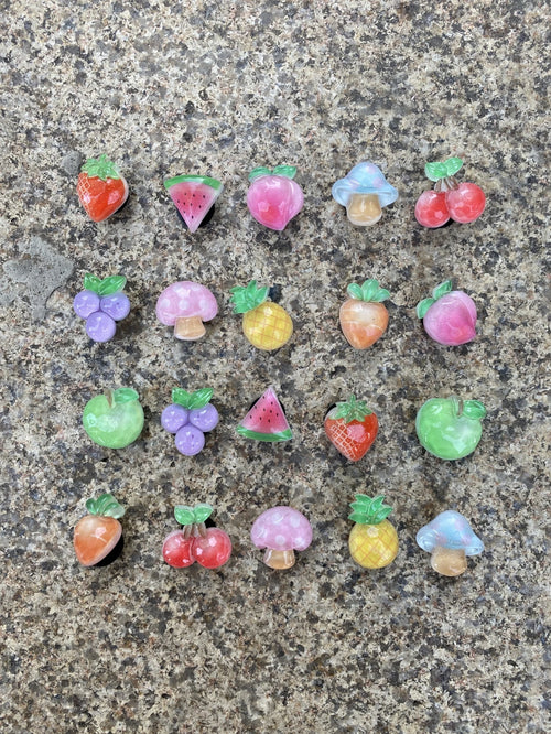 20-Piece Cartoon Fruit Shoe Decoration Set for Clogs - ABS