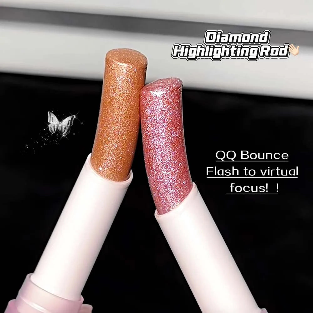 LUCKGO Jelly Eyeshadow Stick Eye Shadow Pen, Waterproof Sweatproof, Not Easy to Break, Pearlescent, Fine Shiny, Lazy Eyeshadow