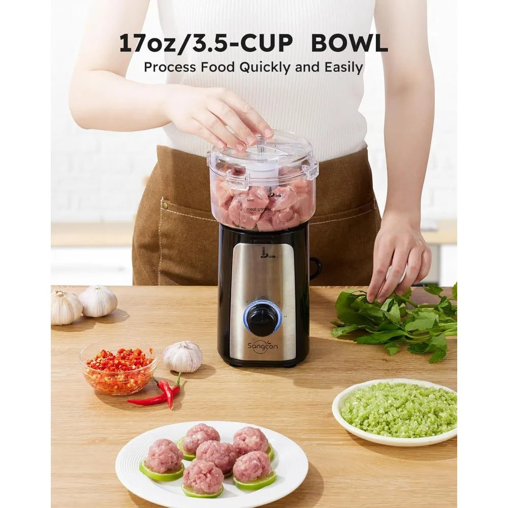 5 in 1 Compact Blender Food Processor 350W High Speed 2 Speed Pulse for Smoothies Shakes Meat Veg
