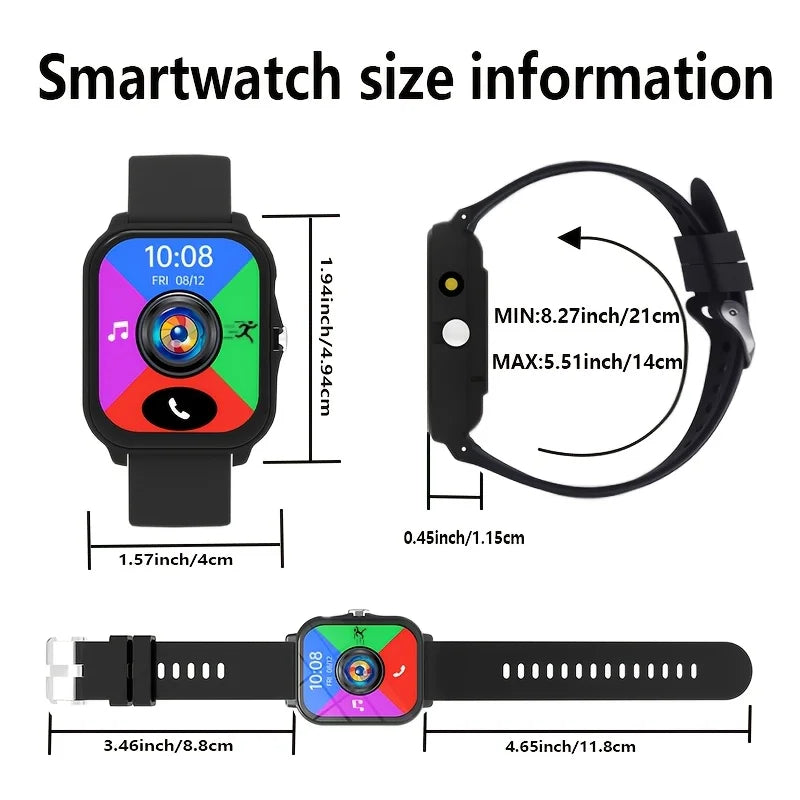 2026 New Smartwatch, 1.83-inch HD Full Touchscreen, Supports Calls/Message Notifications, Multiple Sports Modes, Music Playback