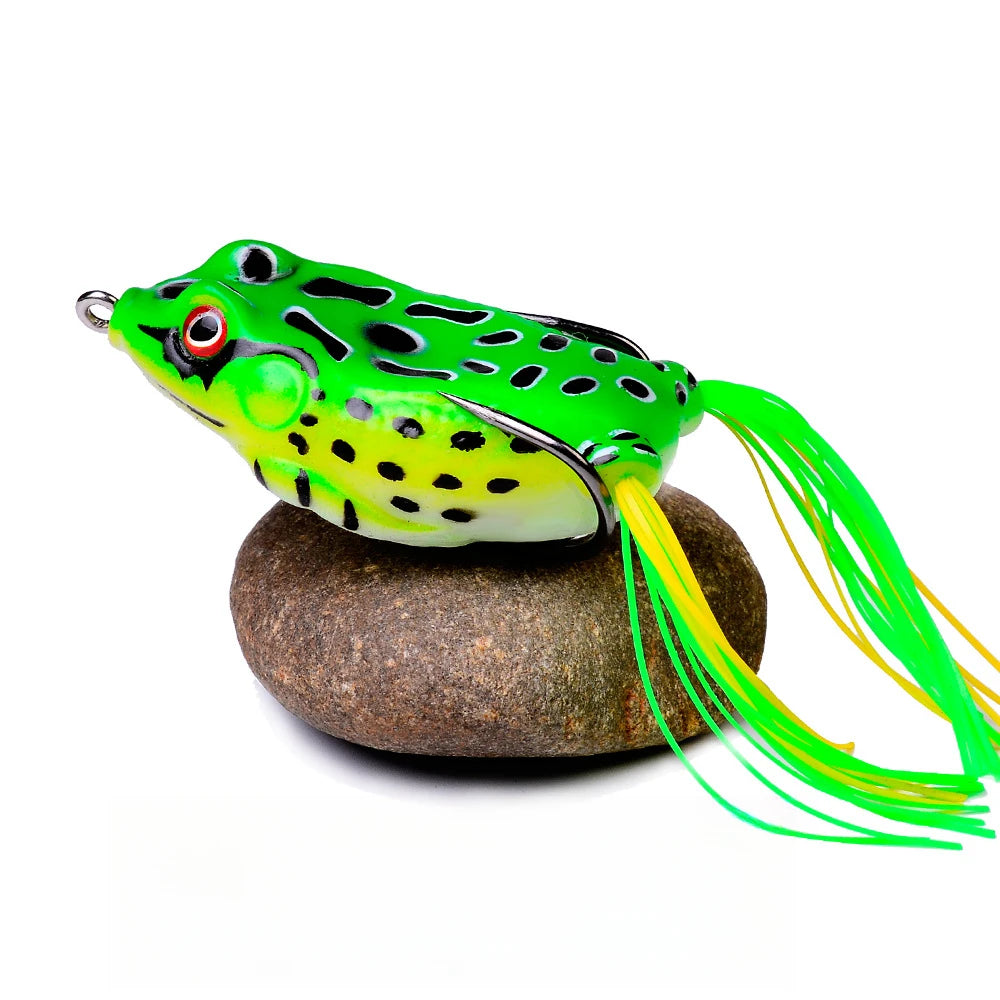2PCS Soft Silicone Frog Baits, 5G, 8.5G, 13G Plastic Freshwater Fish Baits with Fishhooks, Top Water Rays, Artificial 3D Eyes
