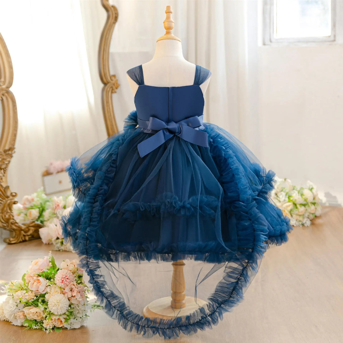 HETISO Baby Girls Princess Dress Summer Tulle Sleeveless Kids Wedding Birthday Party Performance Gown Costumes For Kids