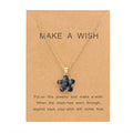 Minimalist Colorful Flower Necklace For Women'S Romantic Pink Cherry Pendant Necklace Make A Wish Paper Card Friendship Jewelry