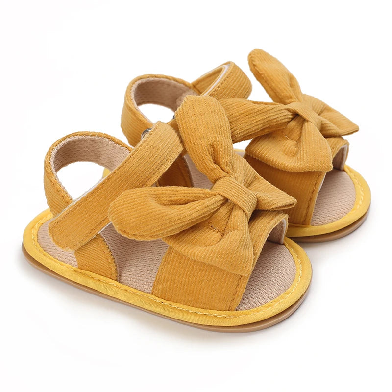 Baby Girls Butterfly Bow Pre-Walker Sandals - Soft Summer Footwear