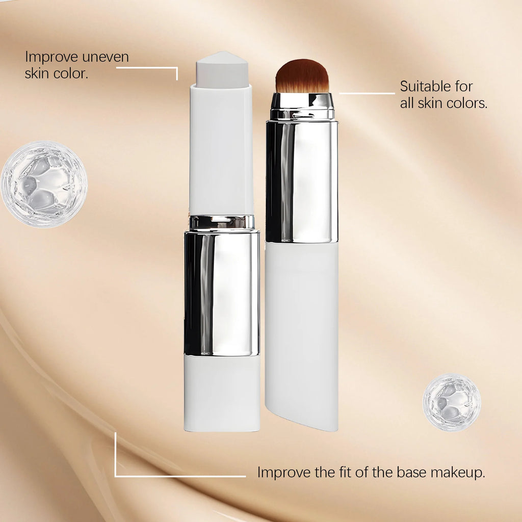 Color Changing Foundation Stick with Makeup Brushes 2 in 1 Lasting Waterproof Matte Finish Lightweight High Coverage Makeup Base