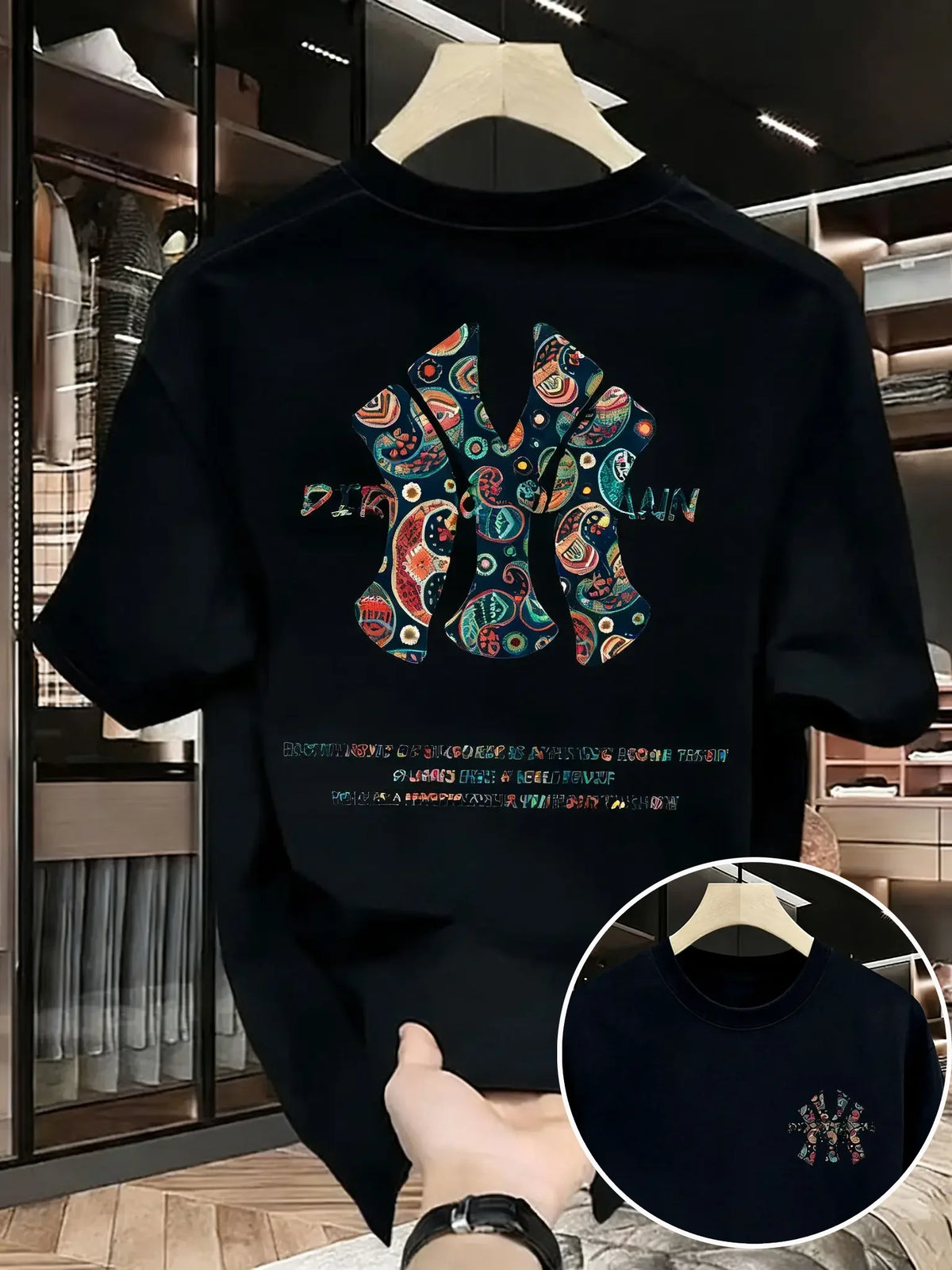 Men's Street Printed T-Shirt - Loose Fit Cotton Short-Sleeve Tee