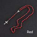 Vintage Rosary Beads Jesus Crucifix Cross Necklace