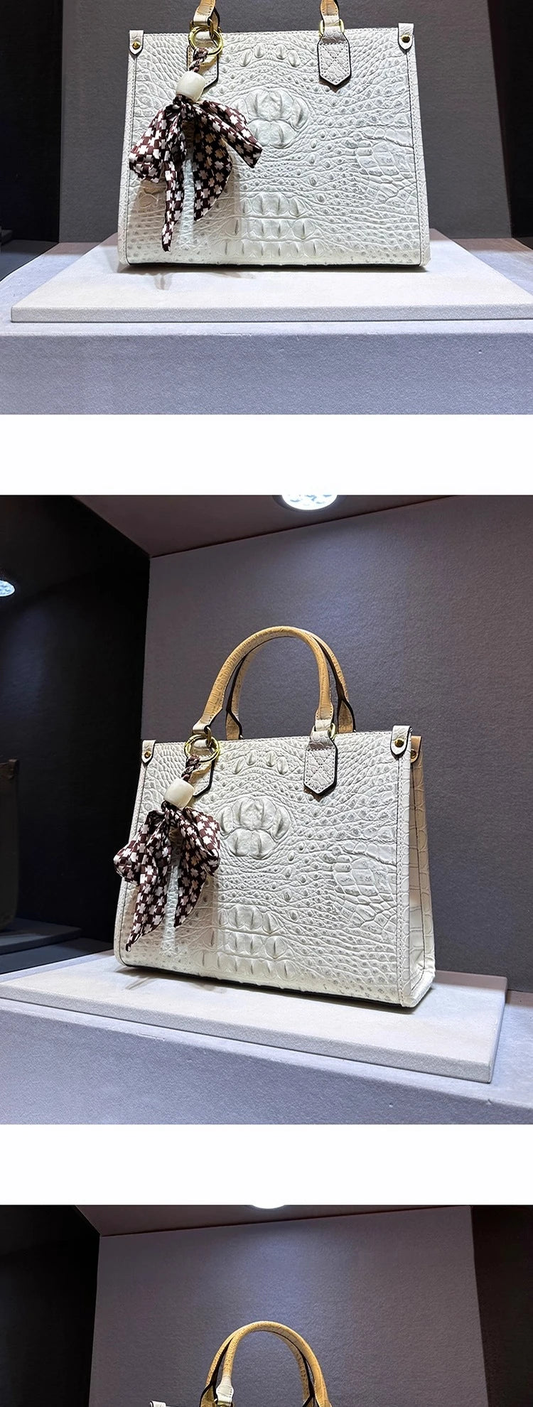 Real Leather Alligator Print Women 2025 New Large Capacity Tote Handbag Crossbody Bags for Women Сумка Женская