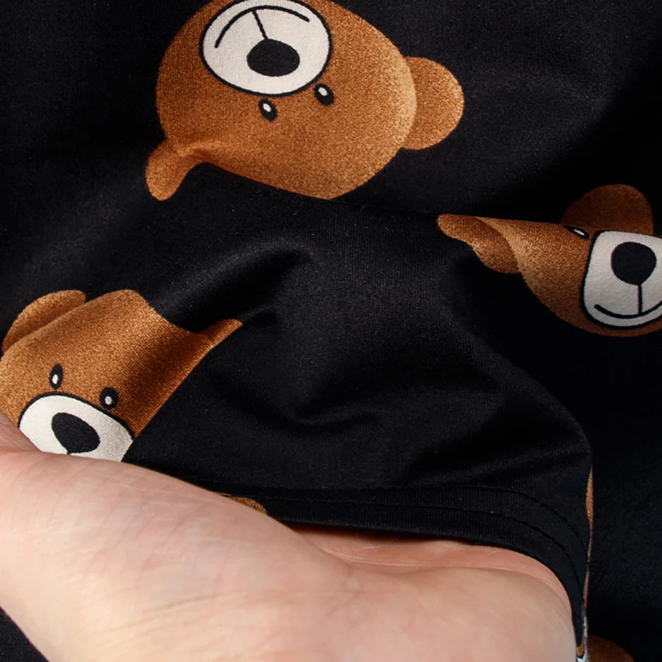 Children's Bear Print 2-Piece Short Sleeve Shorts Set - Unisex