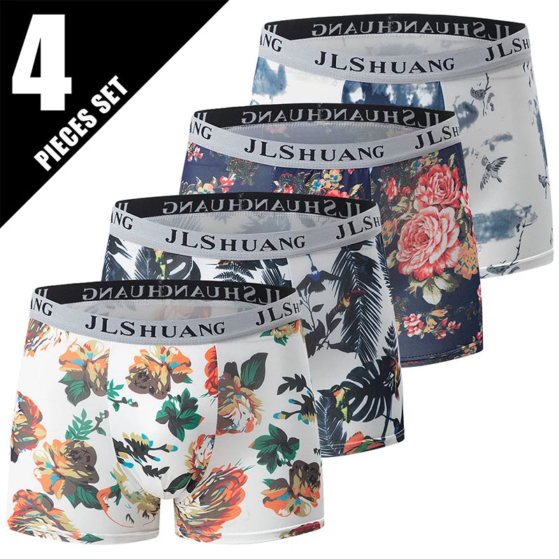 Men And Teens Joker Print Boyshorts Elastic Waist Casual Shorts Multi Color Multi Size Pack Set