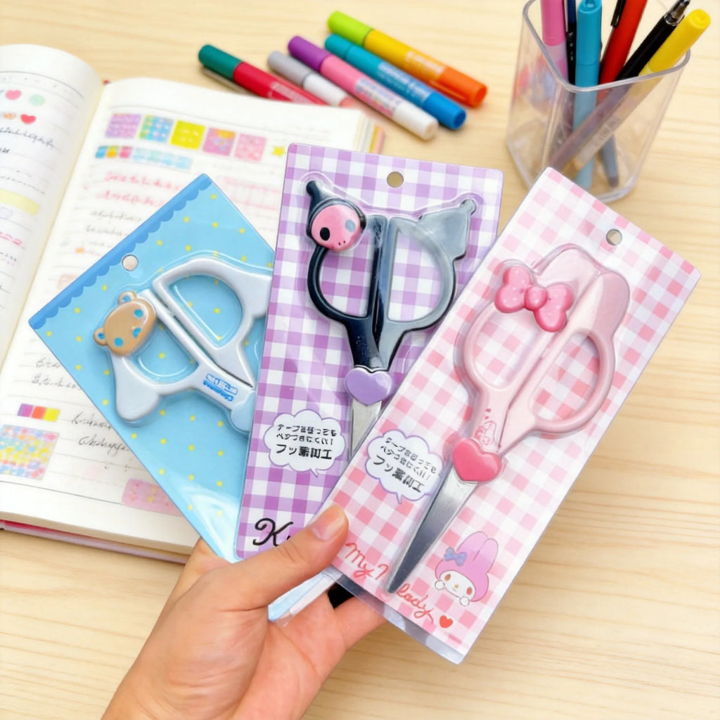 Kawaii Sanrio cartoon Peripheral Handmade Scissors, HelloKitty cartoon Creative Stationery Scissors, Suitable for Student Party
