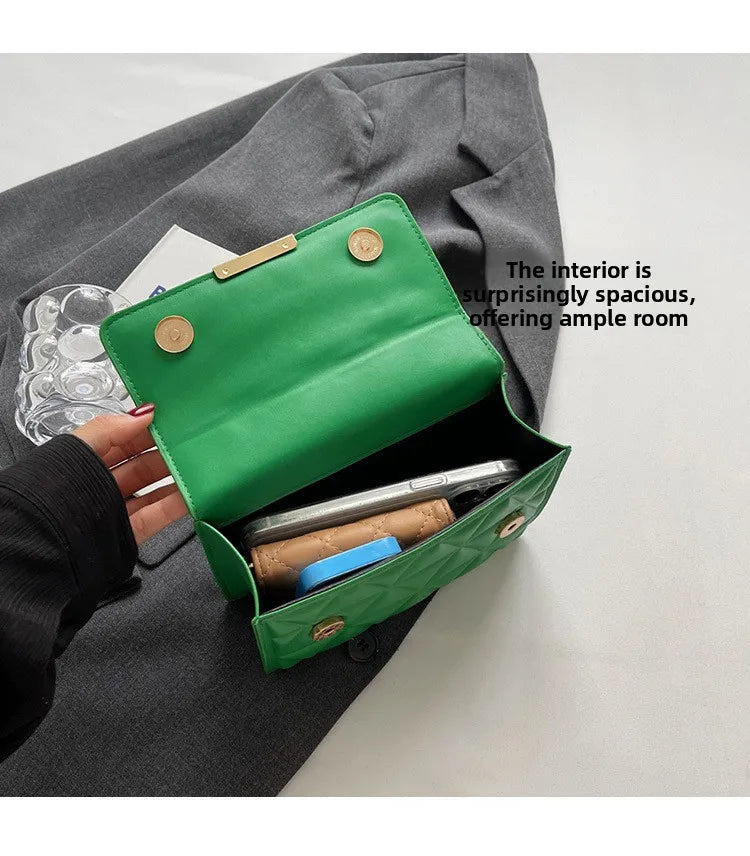 Women Quilted Chain Crossbody Bag Fashion Small Square Shoulder Purse Multi Color Casual Daily Handbag