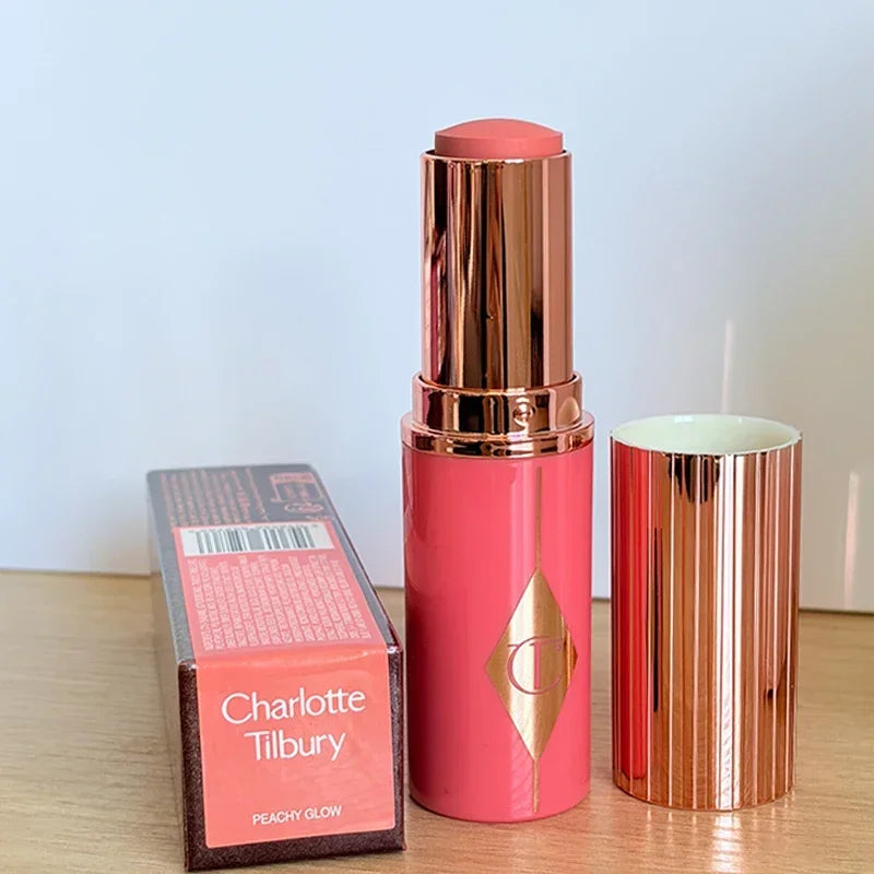 New CT 6 Colors Jelly Blush Stick Multi-use Lip Cheek Tint Soft Glow Hydrating Glowing Natural Low Saturation Pink Purple Blush