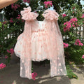 Dreamy Vow D059 Charming V-Neck Long Sleeves Bowed Heart Pattern Tulle Baby Flower Girl Dresses Wedding Evening Prom Ball Gown