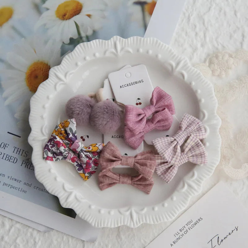 AITOUSHI Girls' Elastic Hair Bow Ties - Cotton Printed Hair Rope