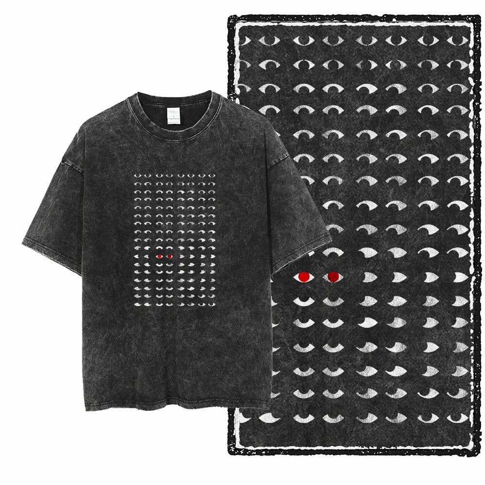 Coolmind Db Cat Printed Acid Washed Cotton T Shirt Unisex Exclusive Graphic Streetwear Tee For Men Big Size