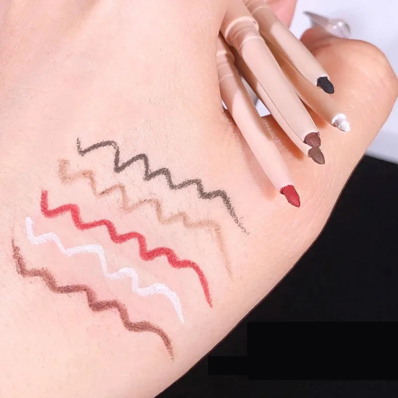 Matte Red Brown Eyeliner Gel Pen Ultra-thin Long Lasting Quick Dry Smooth Colorful Eye Shadow Lying Silkworm Pen Makeup Cosmetic