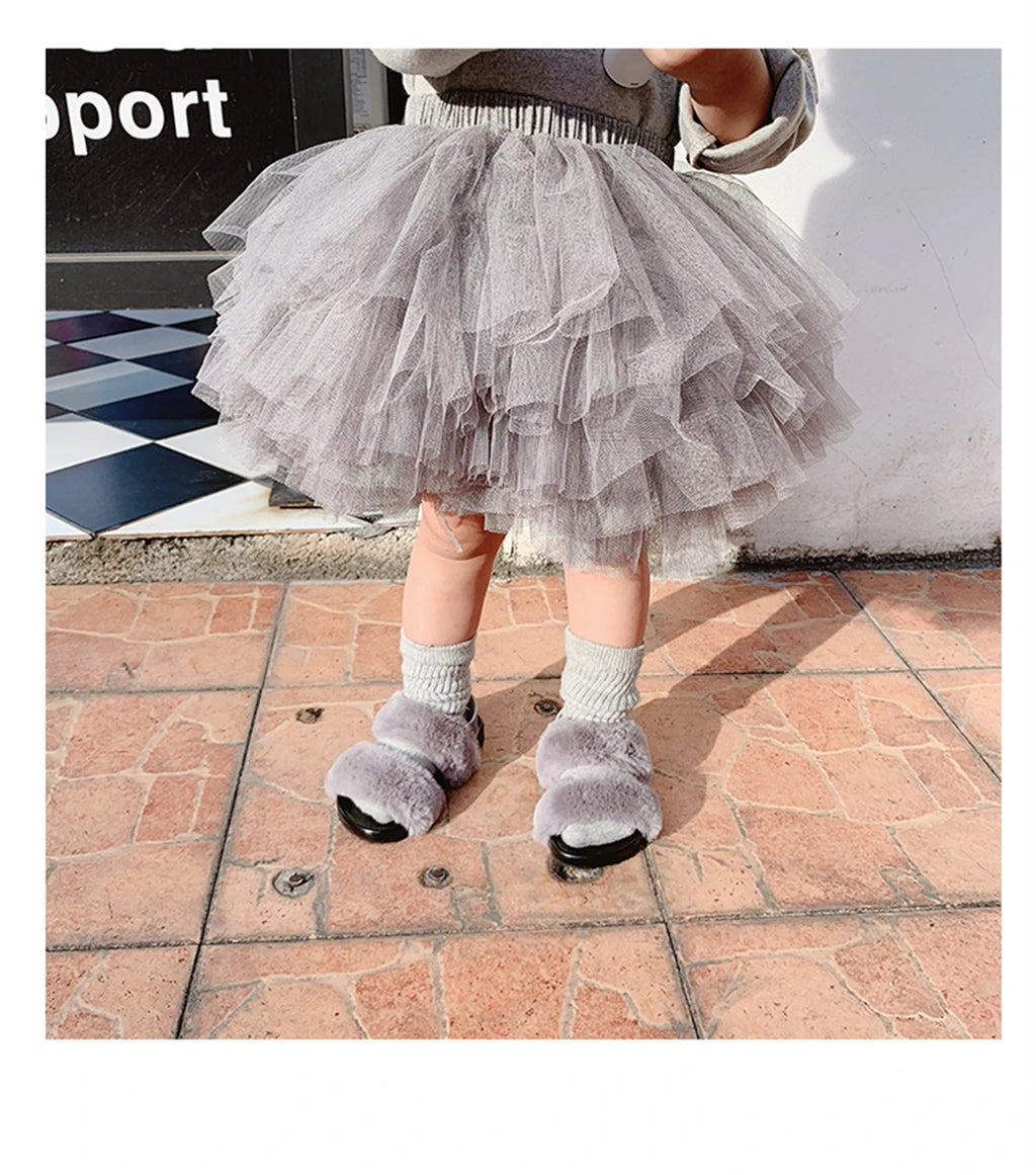 Little Girls Tutu Skirts Black Fluffy Toddler Tulle Princess Ball Gown Pettiskirt Ballet Dance Kids Party/birthday Skirt 1-7T