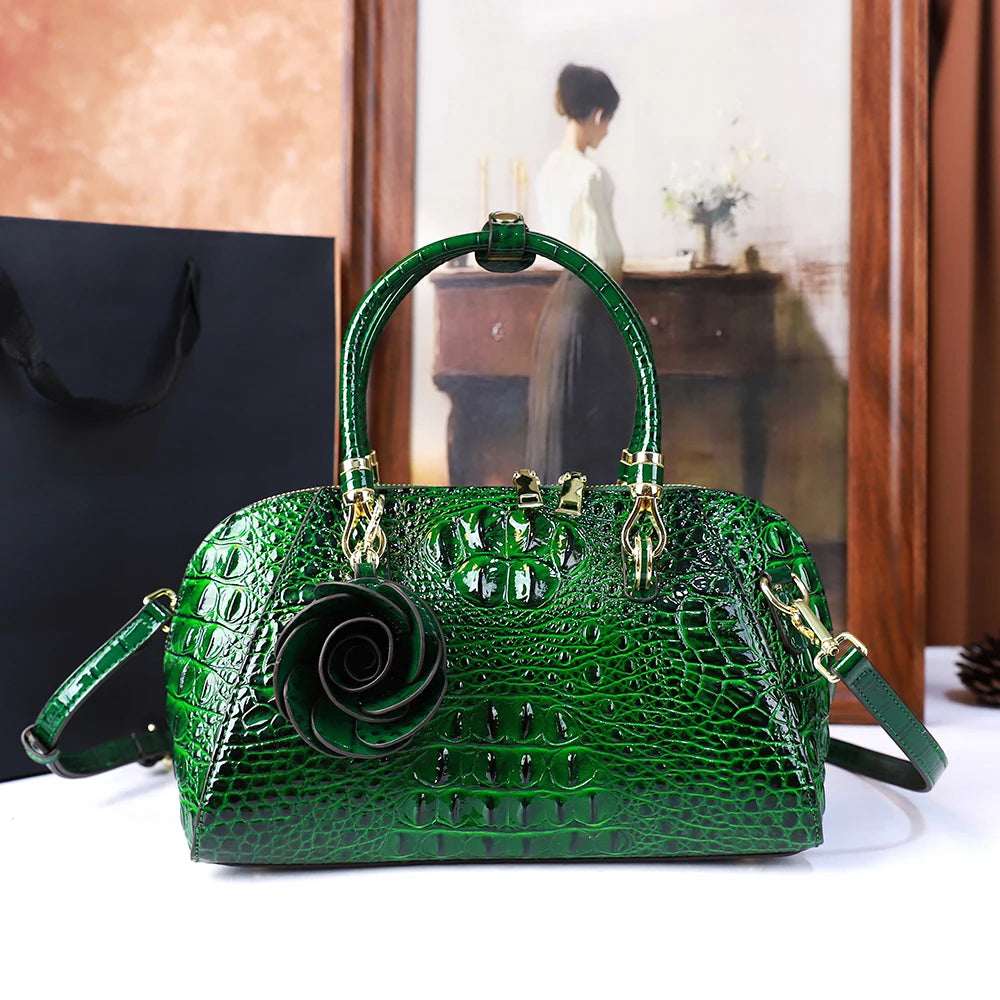 Crocodile Pattern High-End 2025 New Retro Fashion Handbag, Large-Capacity Texture, Single-Shoulder Crossbody Bag, Pillow Bag