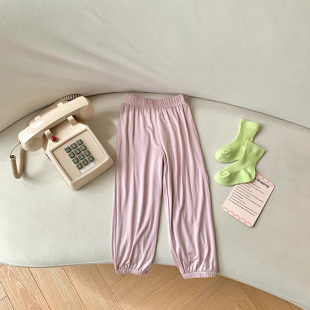Sports Style Trousers Children Anti-Mosquito Long Pants For Summer Kids Modal Jogger Pants Girls