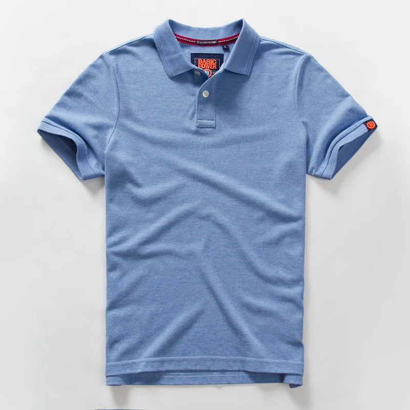 Summer Waed Ort Sve Men'S Irt Casual Vintage Brand Turn-Down Collar T-Irt Breathable Cotton Polyester Blend
