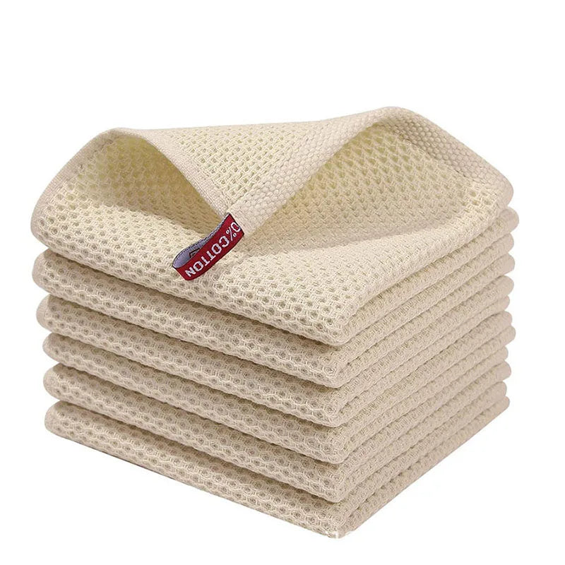 Cotton Dish Towels Soft Absorbent Honeycomb Weave Kitchen Cloth For Home Cooks Everyday Kitchen Cleaning