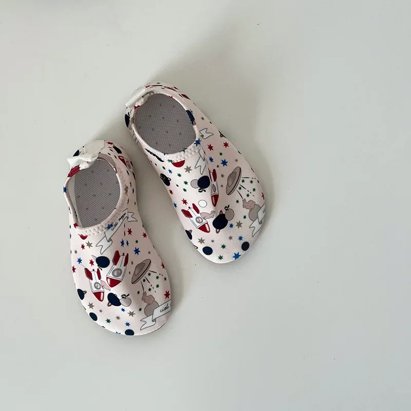 Water Shoes For Toddlers Unisex Quick Dry Beach Sneakers Print Rubber Sole Comfortable Fit