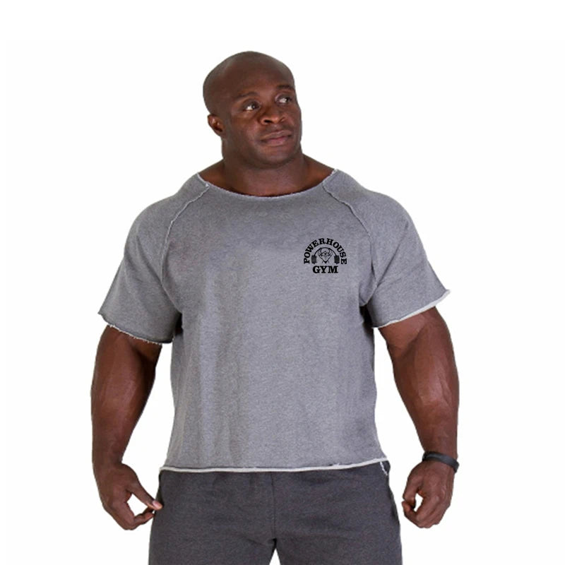 Men'S Clothing Gym Fitness Clothes T-Shirt Tops Breathable Vintage Graphic Shirts Oversized New Short Sleeve Top Cotton Tshirt
