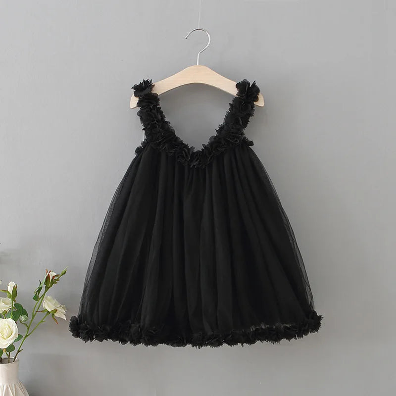 HETISO Girls Princes Lace Dresses Baby Kids Sling Wedding Party Ball Gown Costume For 1-6 Years
